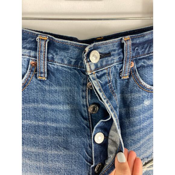 Abercrombie & Fitch Denim Button Fly Shorts Size 24 - Picture 3 of 5